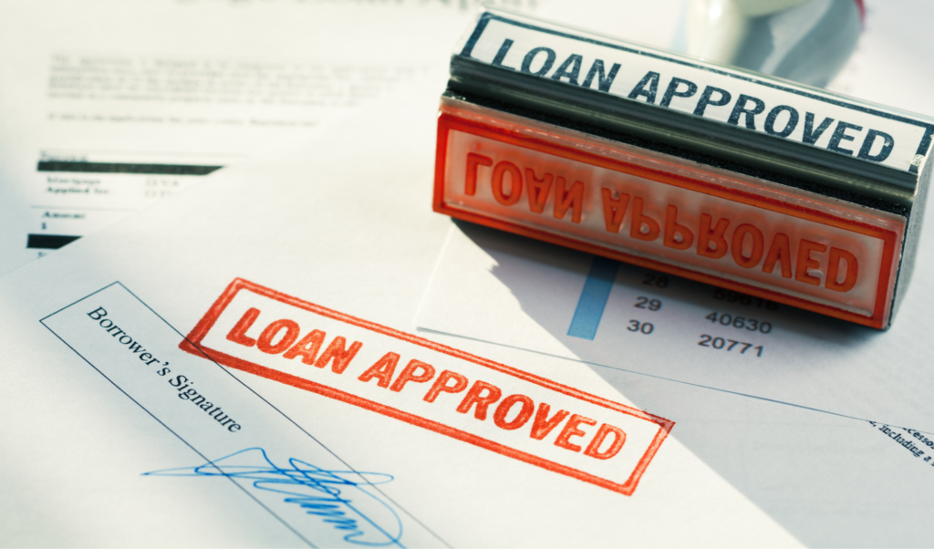 Approval stamp for small business loan